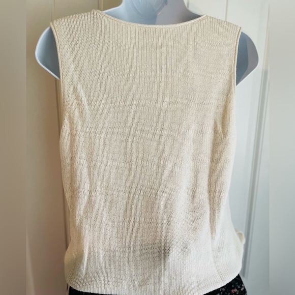 Madewell Balletcore Knit Double Side Bow Tie Cream Tank Top Sz Small NWOT - Picture 6 of 8